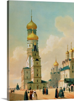 Ivan the Great Bell Tower in the Moscow Kremlin, printed by Lemercier, Paris, 1840's