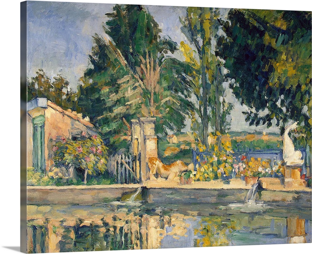 BAL385506 Jas de Bouffan, the pool, c.1876 (oil on canvas)  by Cezanne, Paul (1839-1906); Hermitage, St. Petersburg, Russi...