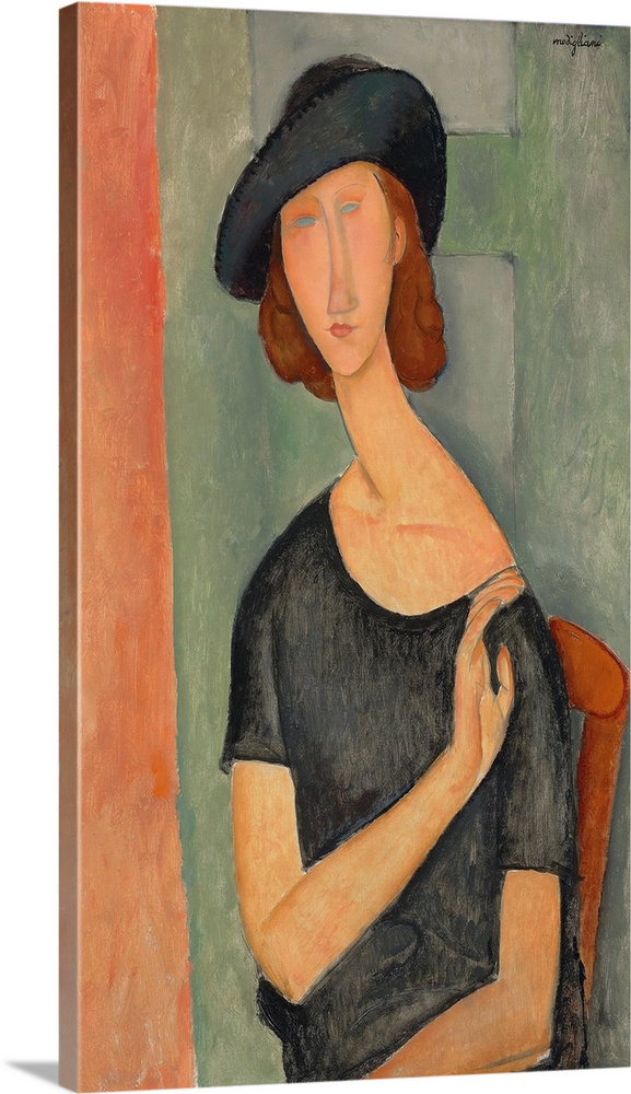 Jeanne Hebuterne (Au chapeau), 1919 (originally oil on canvas) by Modigliani, Amedeo (1884-1920)