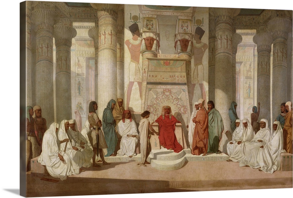 XOU27916 Joseph Explaining Pharaoh's Dreams (oil on canvas)  by Guignet, Jean Adrien (1816-54); Musee des Beaux-Arts, Roue...
