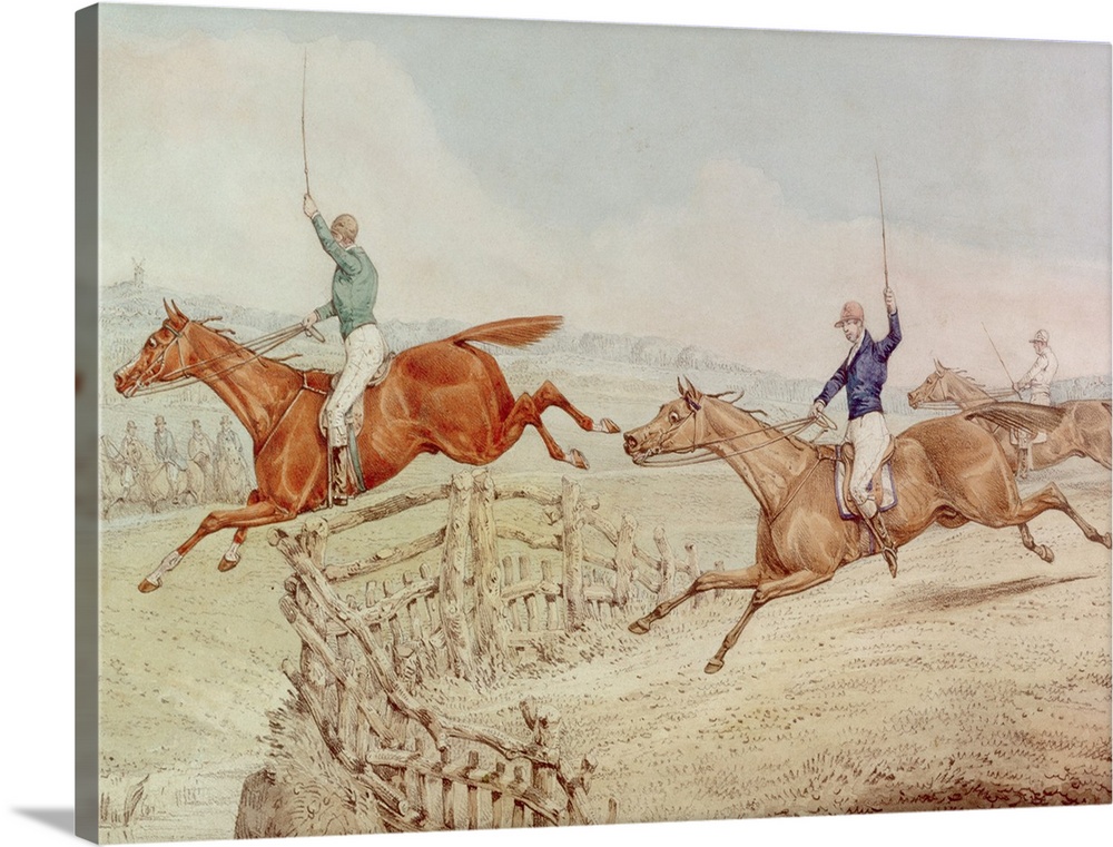 BAL3304 Jumping a Fence (w/c on paper)  by Alken, Henry Thomas (1785-1851); watercolour on paper; Private Collection; Engl...
