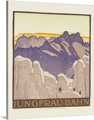 Jungfrau-Bahn, poster advertising the Jungfrau mountain railway