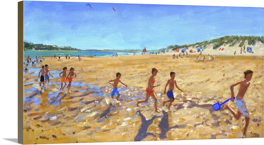 Keeping fit, Wells next the Sea, oil on canvas.