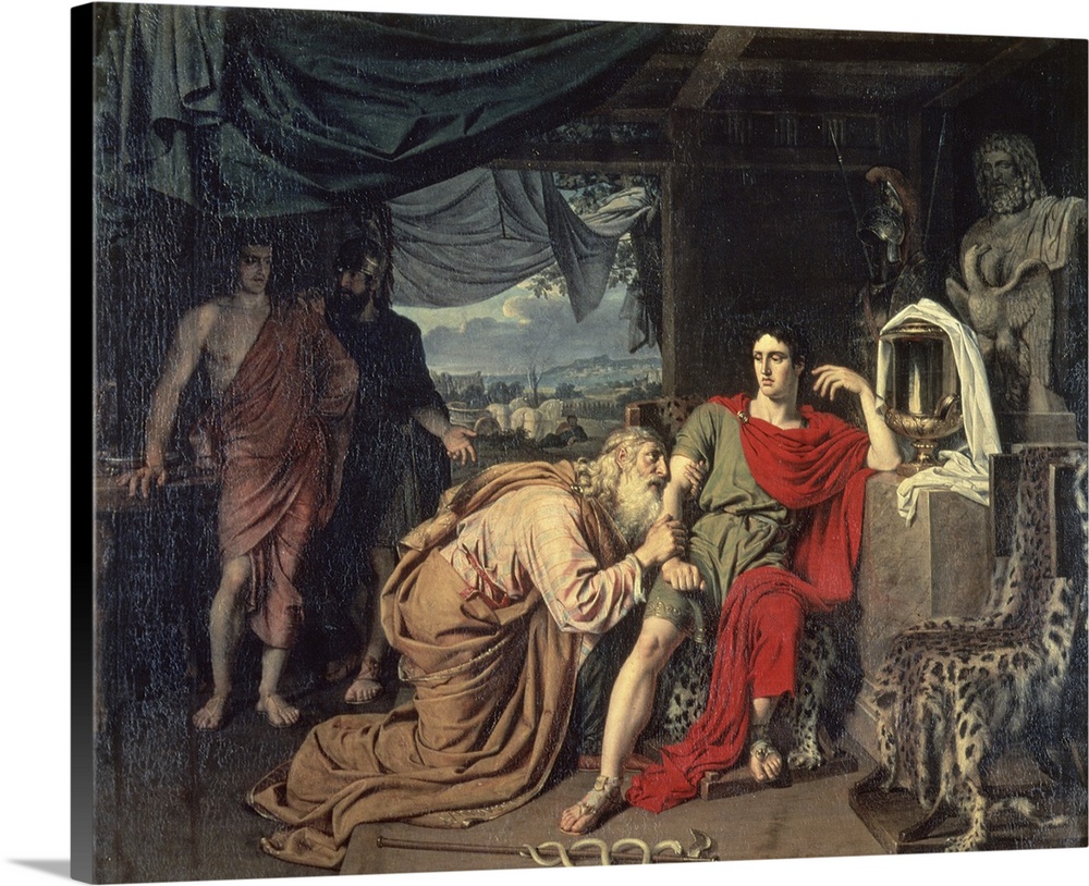 BAL67926 King Priam begging Achilles for the return of Hector's body, 1824  by Ivanov, Aleksandr Andreevich (1806-58); oil...