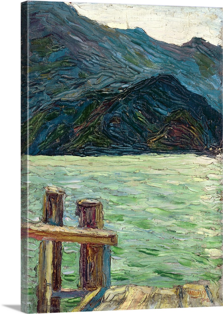 Kochelsee over the bay, 1902 (originally oil on canvas) by Kandinsky, Wassily (1866-1944)