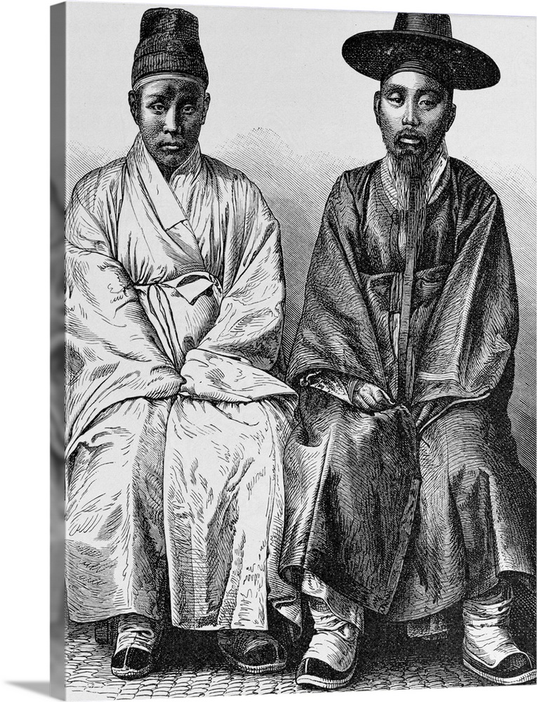BAL126331 Koreans, from 'The History of Mankind', Vol.III, by Prof. Friedrich Ratzel, 1898 (engraving) by English School, ...