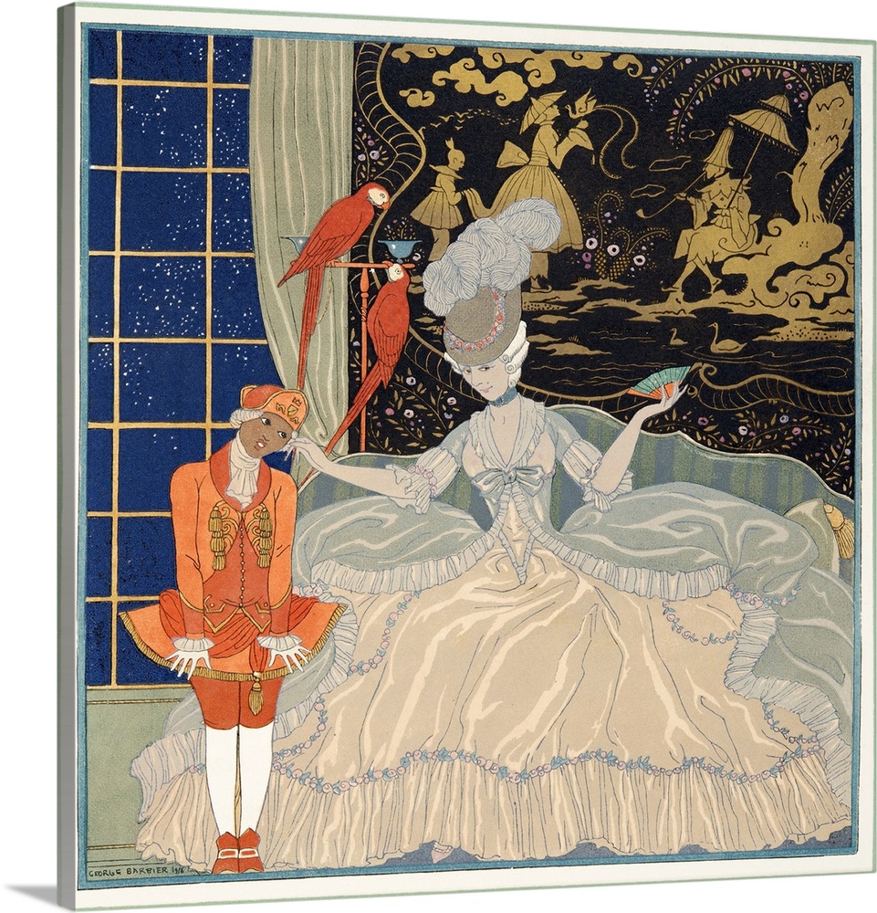 La Comtesse from Personages de Comedie, pub. 1922, pochoir print.  By Georges Barbier (1882-1932).