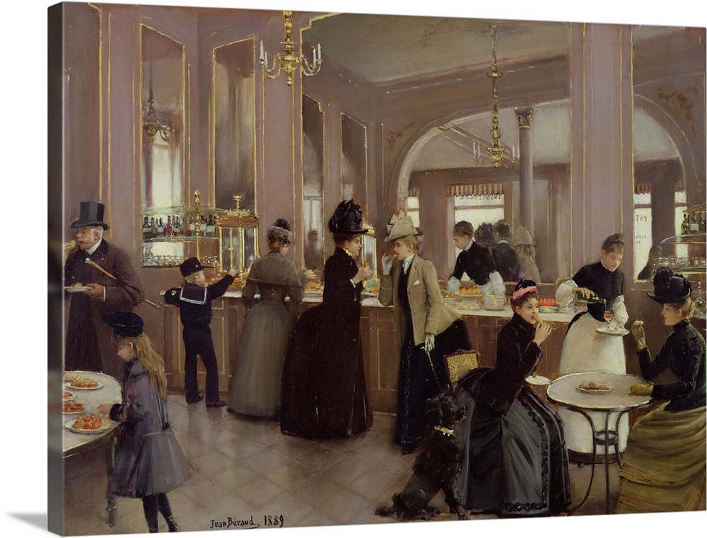 XIR27892 La Patisserie Gloppe, Champs Elysees, Paris, 1889 (oil on canvas); by Beraud, Jean (1849-1935); 38x53 cm; Musee d...