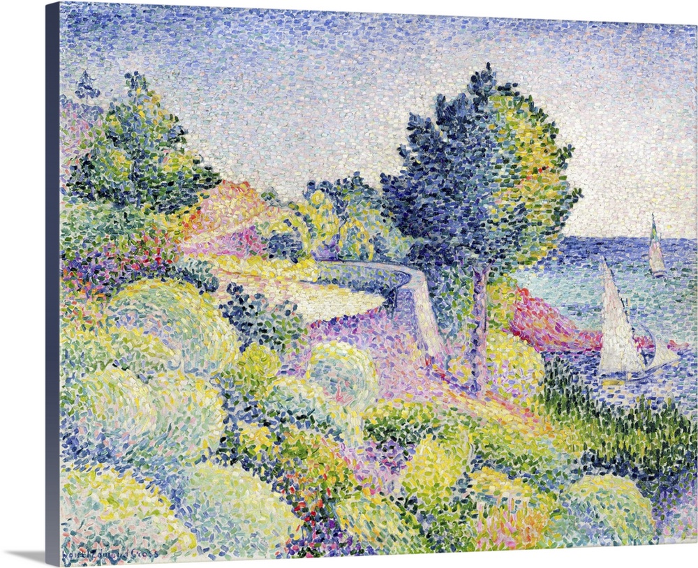 La Route sur la Cote, 1907, oil on canvas.  By Henri-Edmond Cross (1856-1910).