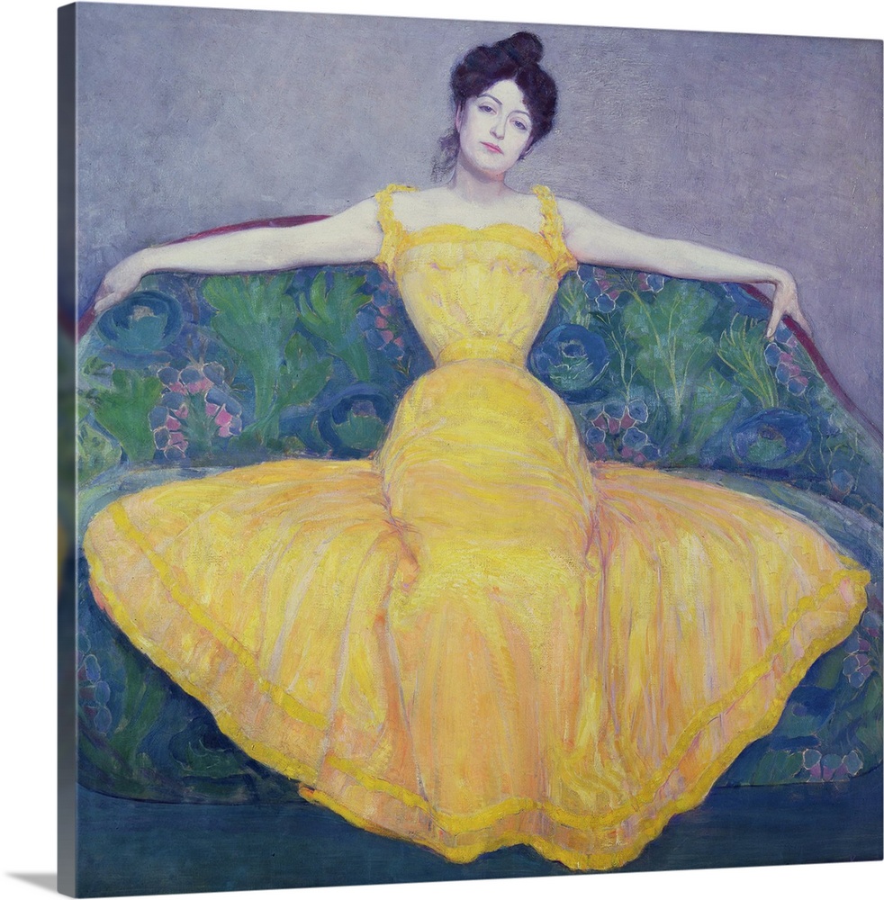XAM72457 Lady in a Yellow Dress, 1899; by Kurzweil, Max (1867-1916); oil on canvas; 171.5x171. cm; Historisches Museum der...