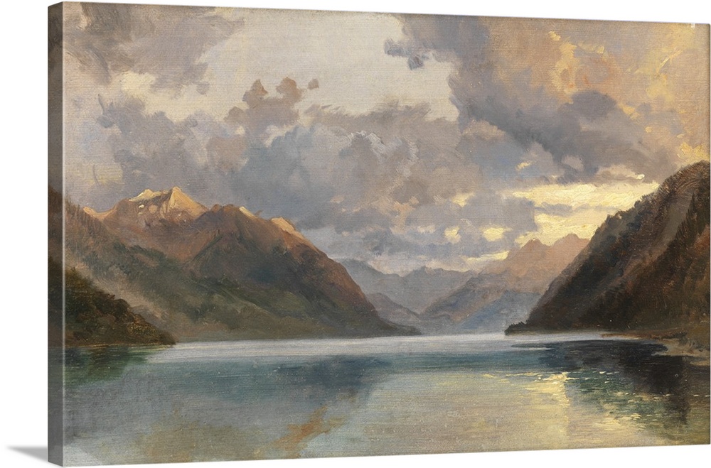 Lake Lucerne, oil on paper laid on canvas.