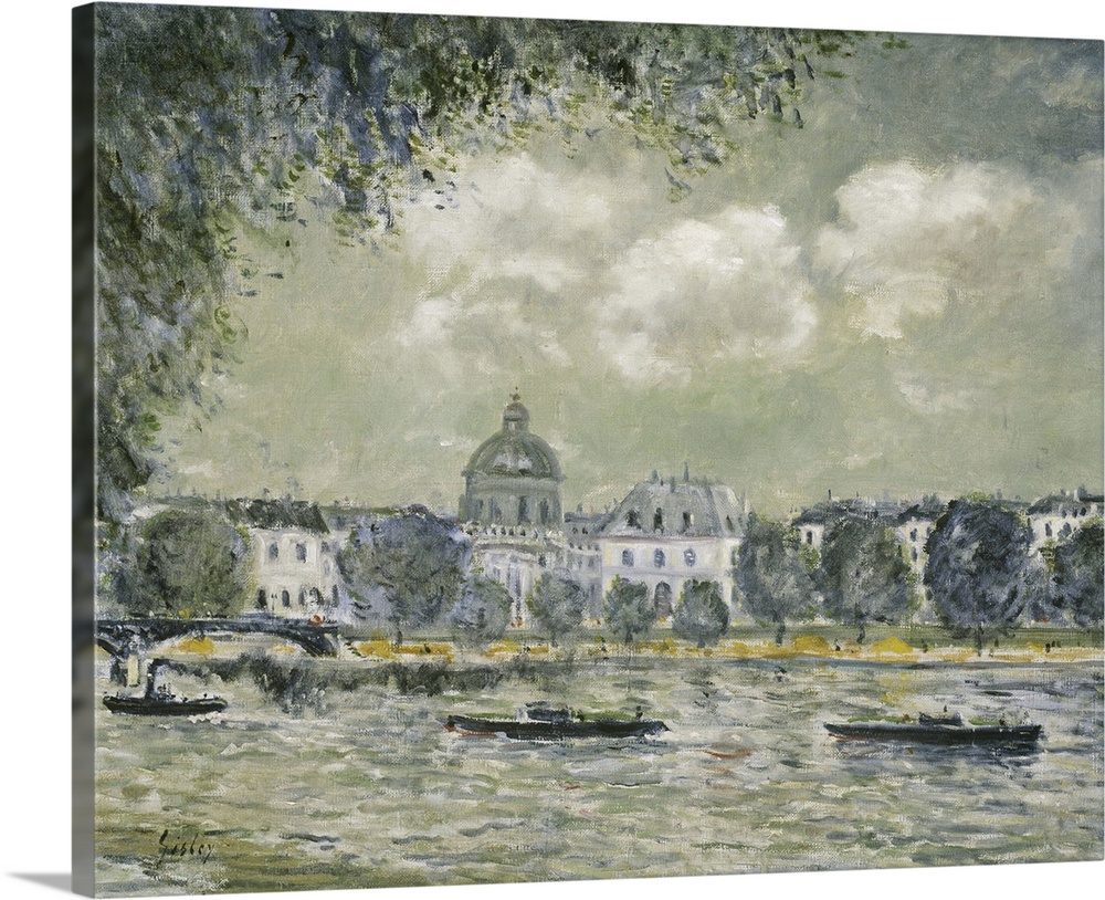 Landscape along the Seine with the Institut de France and the Pont des Arts, c.1875, oil on canvas.