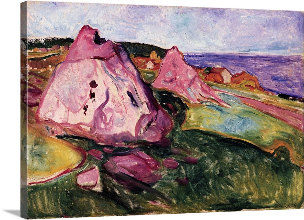 Landscape, Violet Rocks, 1904 (originally oil on canvas) by Munch, Edvard (1863-1944)