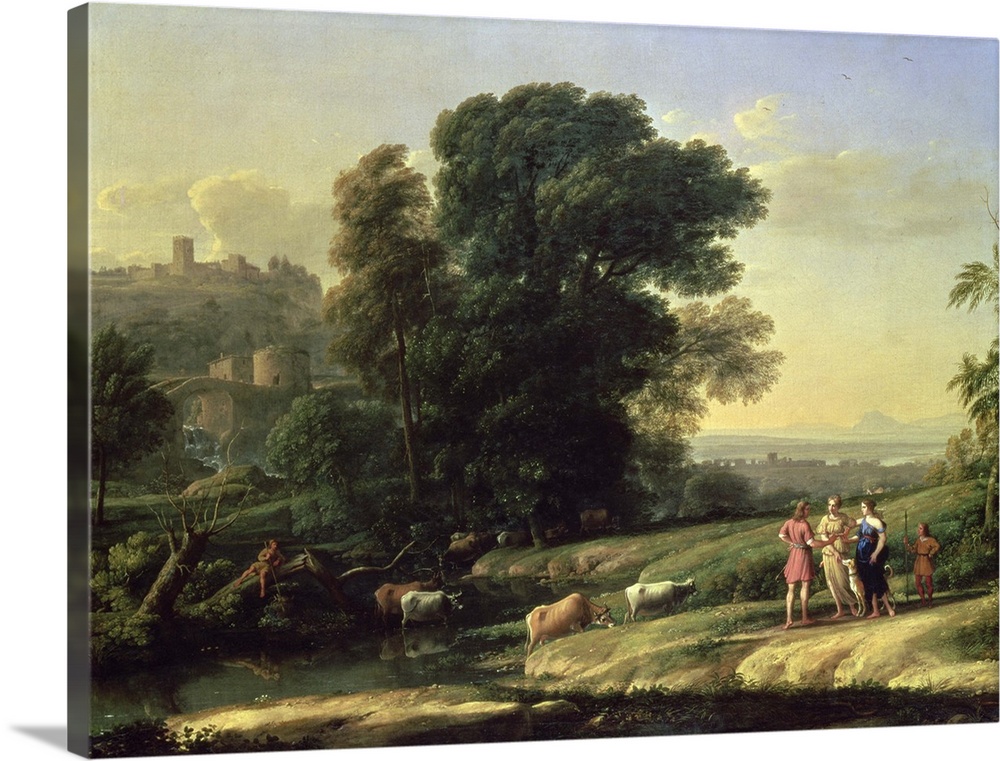 BAL72610 Landscape with Cephalus and Procris Reunited by Diana, 1645 (oil on canvas)  by Claude Lorrain (Claude Gellee) (1...