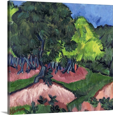 Landscape with Chestnut Tree; Landschaft mit Kastanienbaum, 1913