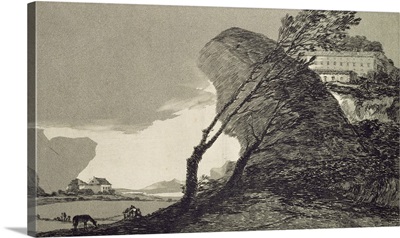 Landscape with Large Rocks, Buildings and Trees, before 1810