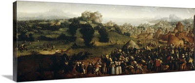 Landscape with tournament and hunters, 1519-20