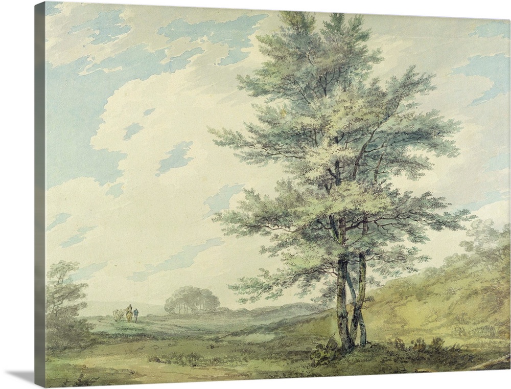 Landscape with Trees and Figures, c.1796 (w/c over graphite on paper) by Turner, Joseph Mallord William (1775-1851)