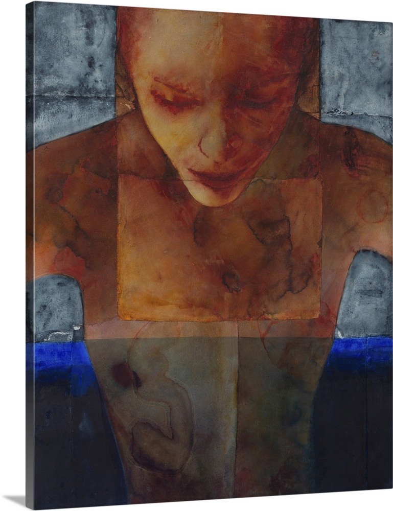 Large Nightswimming, 2015 (originally watercolour on rag paper) by Dean, Graham (b.1951).