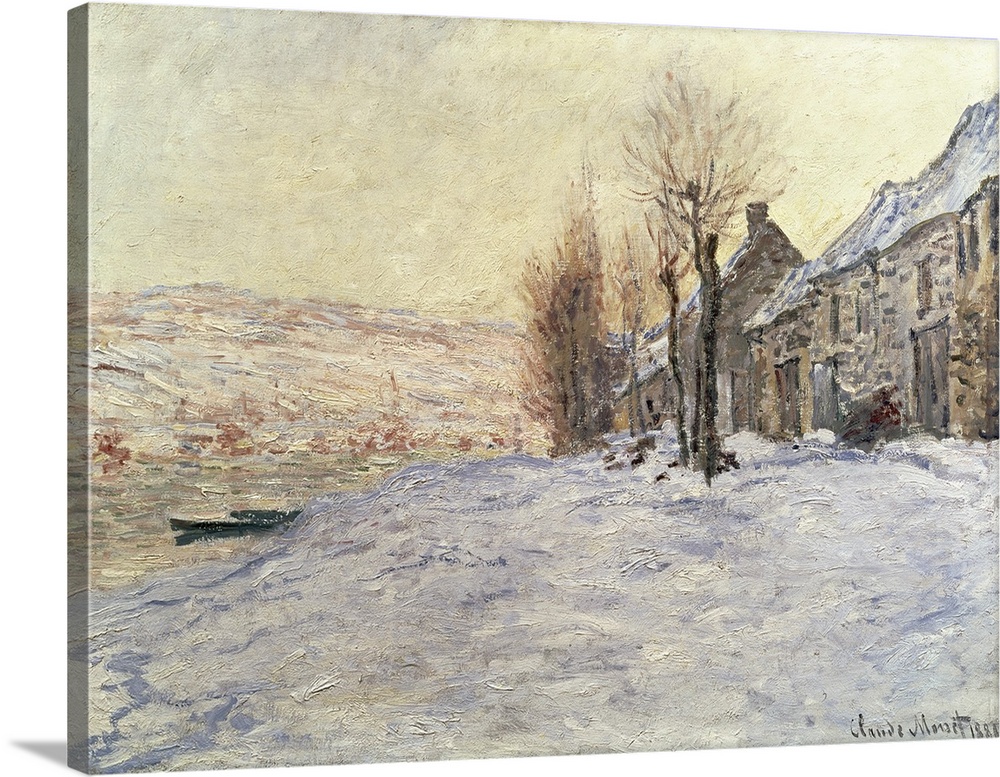BAL2798 Lavacourt under Snow, c.1878-81 (oil on canvas)  by Monet, Claude (1840-1926); 59.7x80.6 cm; National Gallery, Lon...