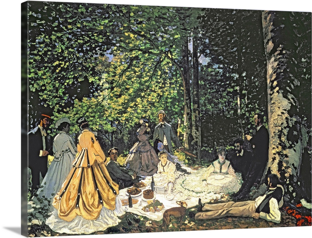 BAL37558 Le Dejeuner sur l'Herbe, 1865-1866 (oil on canvas)  by Monet, Claude (1840-1926); 130x181 cm; Pushkin Museum, Mos...