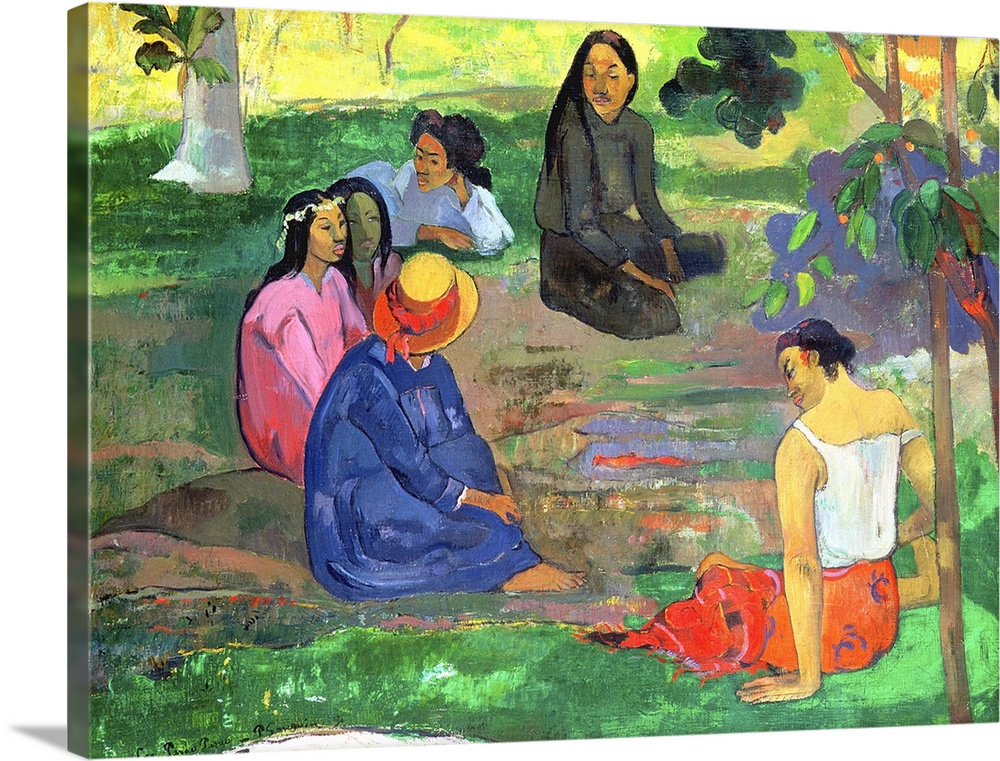 BAL37530 Les Parau Parau (The Gossipers), or Conversation, 1891 (oil on canvas)  by Gauguin, Paul (1848-1903); 89x125 cm; ...