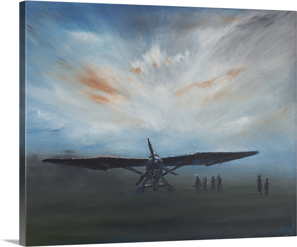 Contemporary artwork of a Lysander airplane used during the second World War.