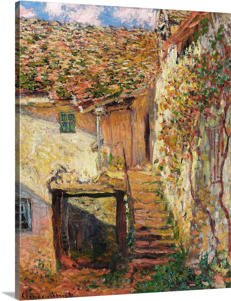 L'Escalier, 1878 (originally oil on canvas) by Monet, Claude (1840-1926)