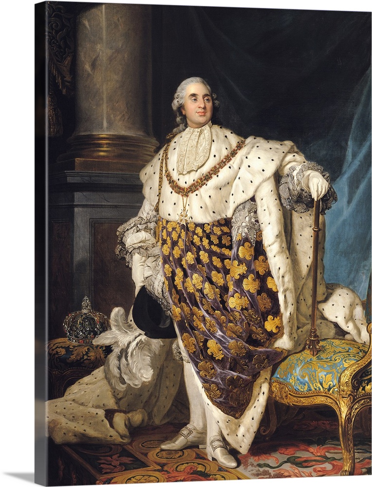 XIR175552 Louis XVI (1754-93) in Coronation Robes, after 1774 (oil on canvas) by Duplessis, Joseph Siffred (1725-1802); Mu...