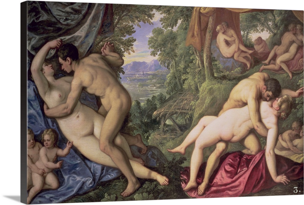 XAM70494 Lovers, 1585-89; by Fiammingo, Paolo (1540-96); oil on canvas; 160x260 cm; Kunsthistorisches Museum, Vienna, Aust...