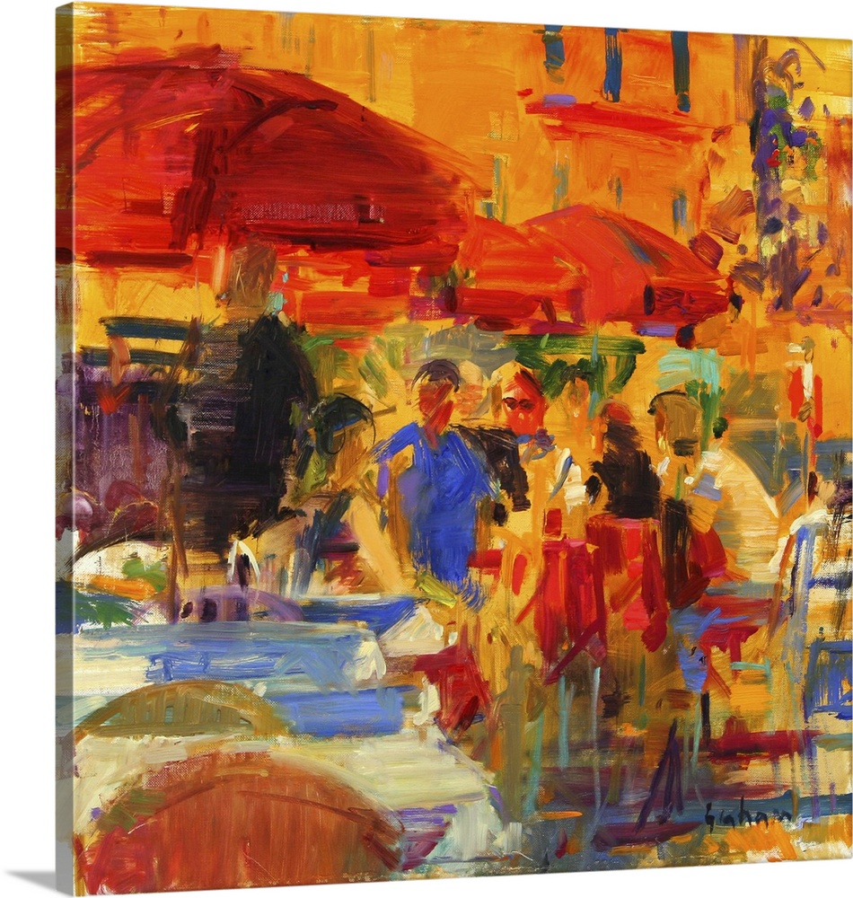 Lunch on the terrace, villefranche-sur-mer. (Originally oil on canvas.)