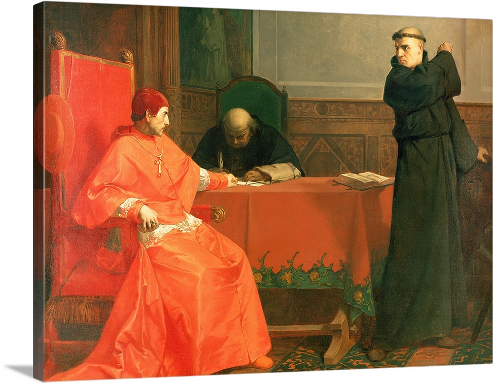 Luther in front of Cardinal Cajetan during the controversy of his 95 Theses