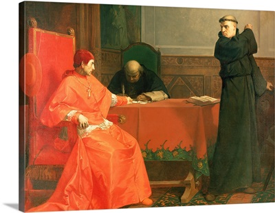 Luther in front of Cardinal Cajetan during the controversy of his 95 Theses