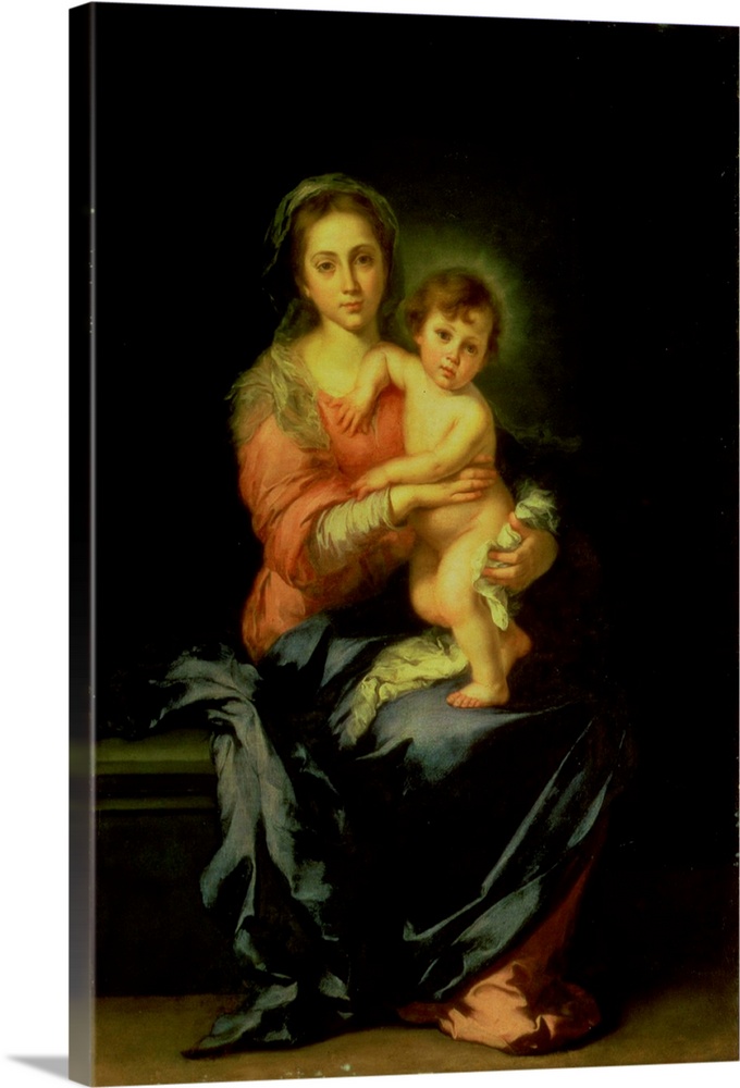XIR79433 Madonna and Child, after 1638 (oil on panel); by Murillo, Bartolome Esteban (1618-82); oil on canvas; 157x107 cm;...