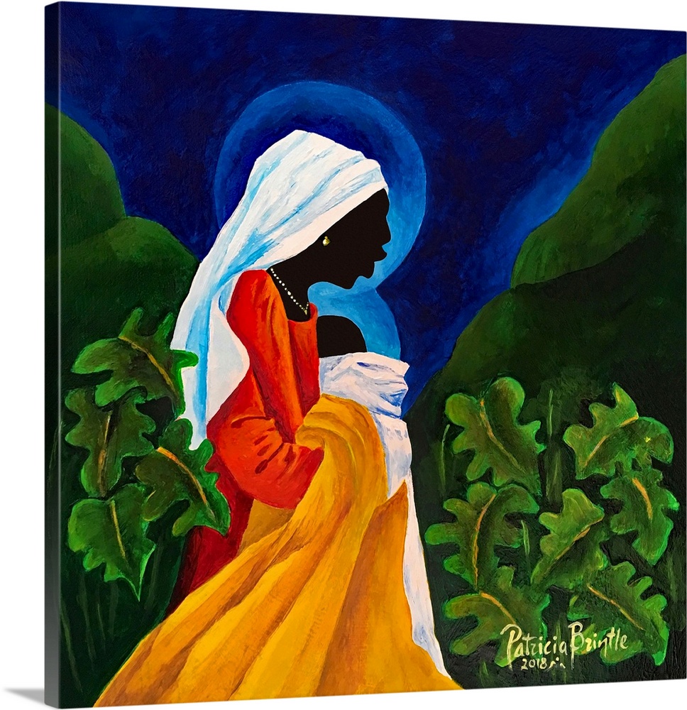 Madonna and Child - Gentle Song - 2018 (originally acrylic on wood) by Brintle, Patricia