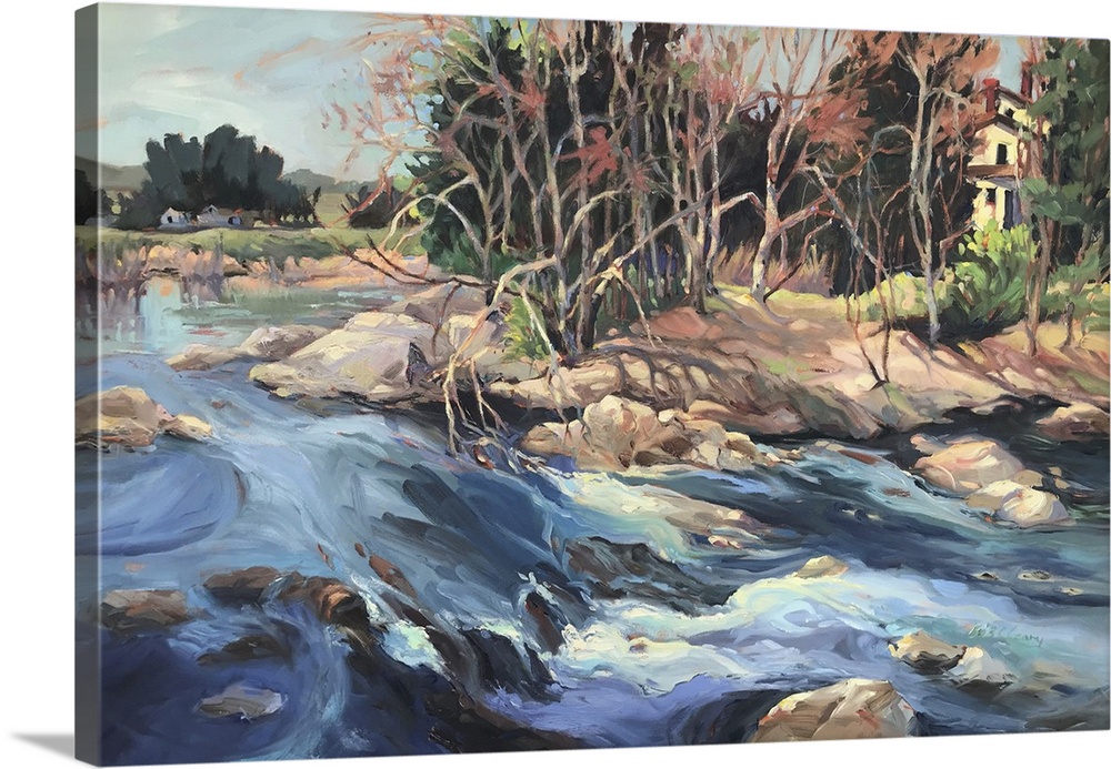 Maine river, c.1980-90. (Originally oil on canvas.)