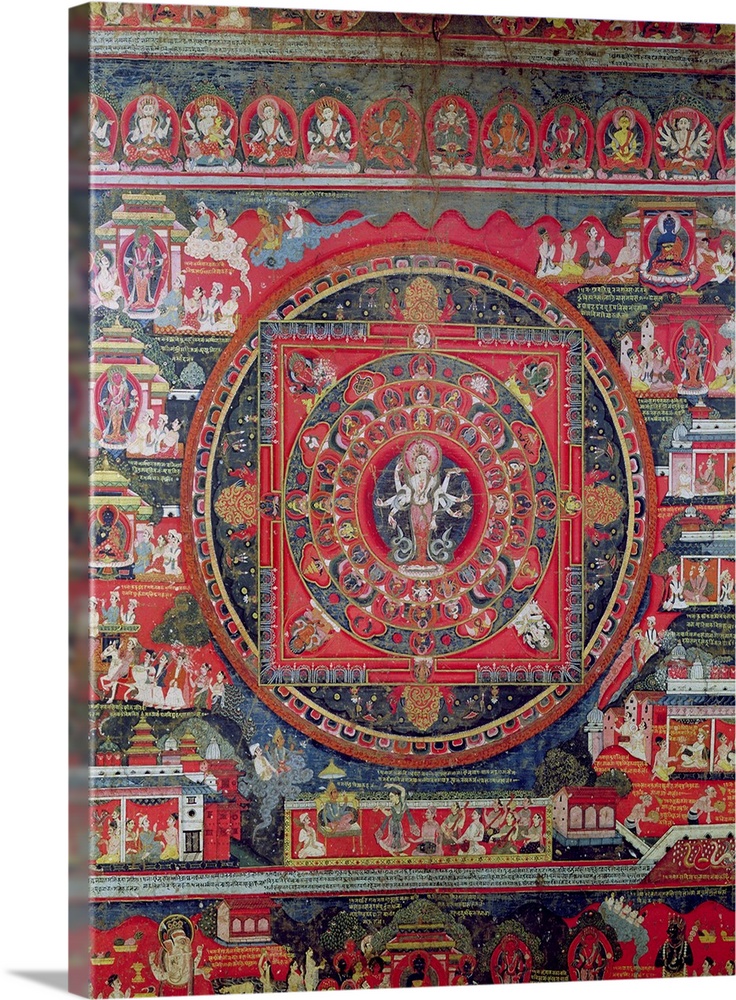 Mandala of Amoghapasa (oil on canvas) by Nepalese School, (19th century); Musee Guimet, Paris, France; Giraudon; Nepalese