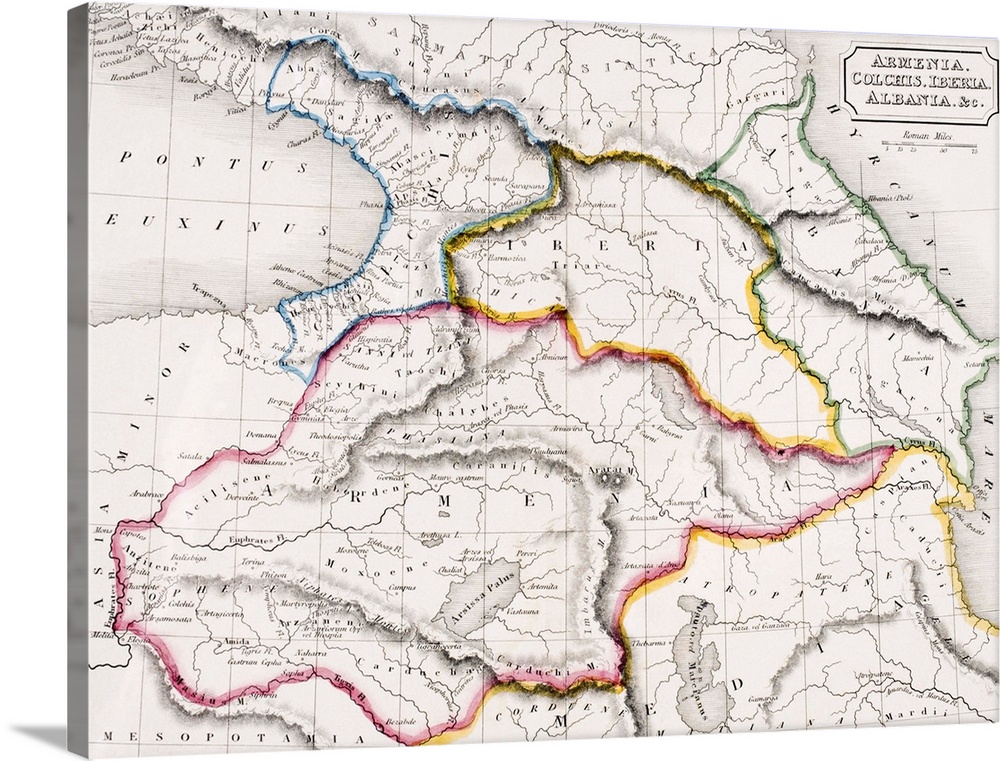 KW288096 Map of Armenia, Colchis, Iberia and Albania, from 'The Atlas of Ancient Geography', by Samuel Butler, published i...
