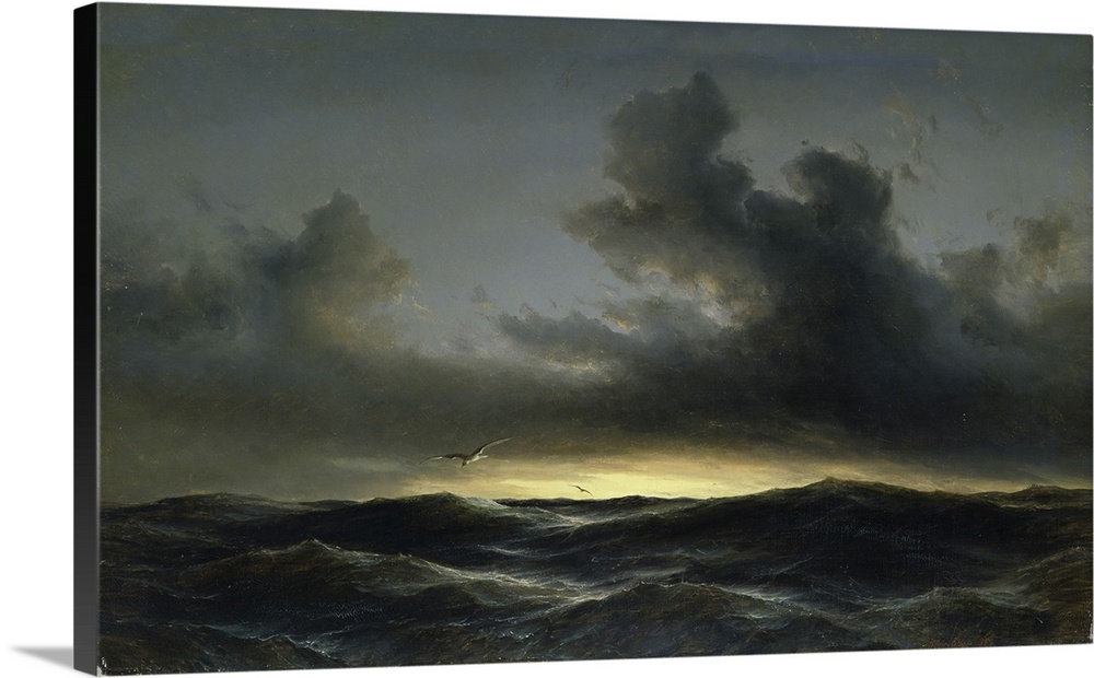 Marine Solitude, 1852 (oil on canvas)  by Melbye, Anton (1818-75); Hamburger Kunsthalle, Hamburg, Germany; Danish, out of ...