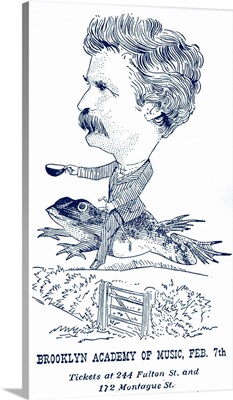 Mark Twain Poster For Talk At Brooklyn Academy c. 1869