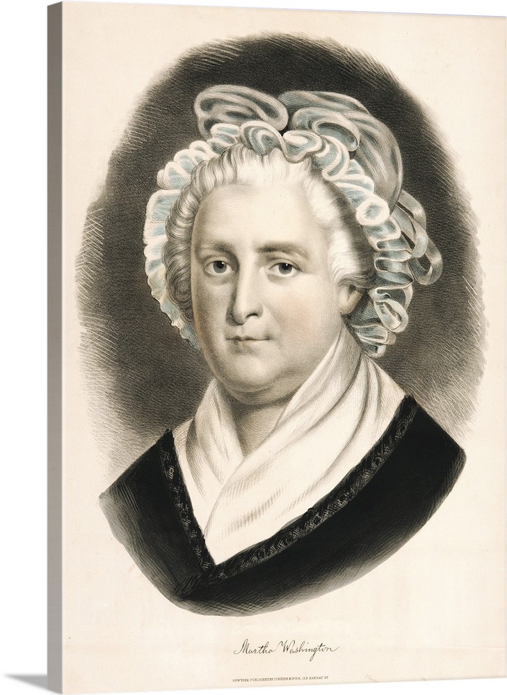 Martha Washington (originally colour lithograph) by Currier, N. (1813-88) and Ives, J.M. (1824-95)