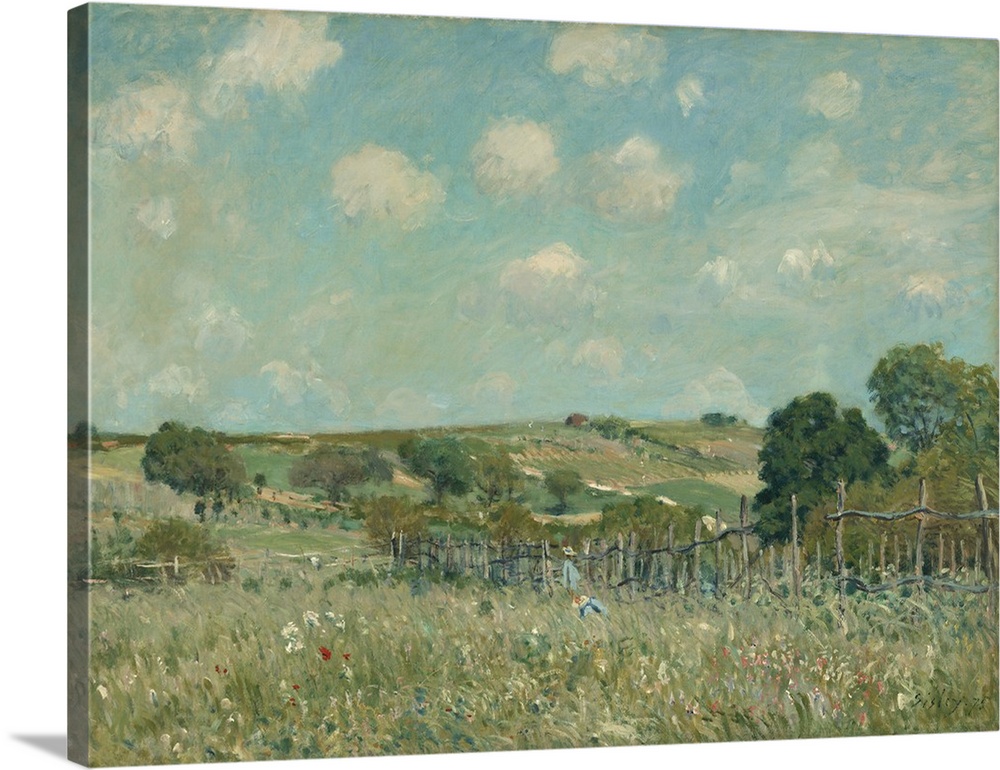 Meadow, 1875, oil on canvas.  By Alfred Sisley (1839-99).