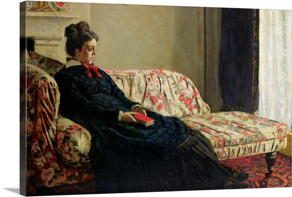XIR16610 Meditation, or Madame Monet on the Sofa, c.1871 (oil on canvas)  by Monet, Claude (1840-1926); 48x75 cm; Musee d'...
