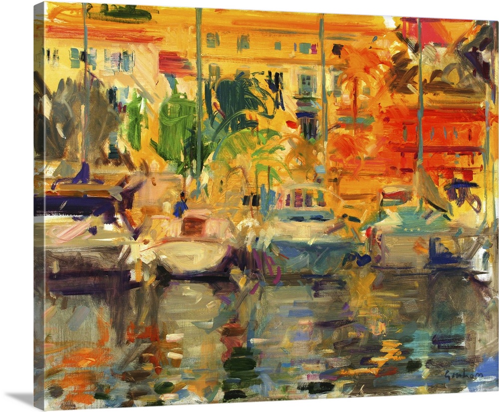 Menton summer, French Riviera. (Originally oil on canvas.)