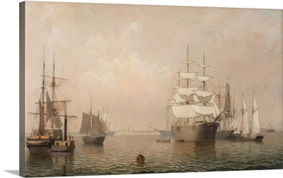 Merchantmen Off Boston Harbor, 1863