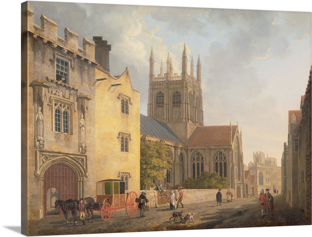 Merton College, Oxford, 1771 (oil on canvas) by Rooker, Michael (Angelo) (1743-1801) Yale Center for British Art, Paul Mel...