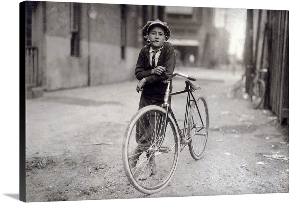 Fifteen year old messenger boy working for Mackay Telegraph Company, Waco, Texas, 1913 (photo) by Hine, Lewis Wickes (1874...