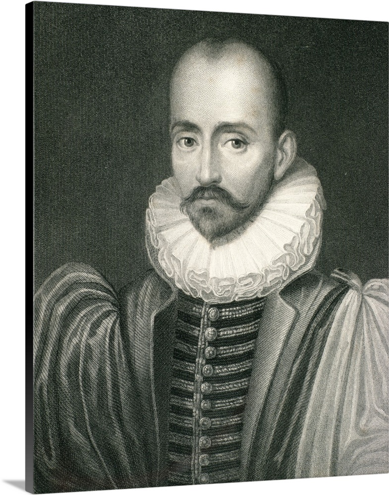 Michel Eyquem de Montaigne (1533-92) from 'The Gallery of Portraits', published 1833 (engraving) by English School, (19th ...