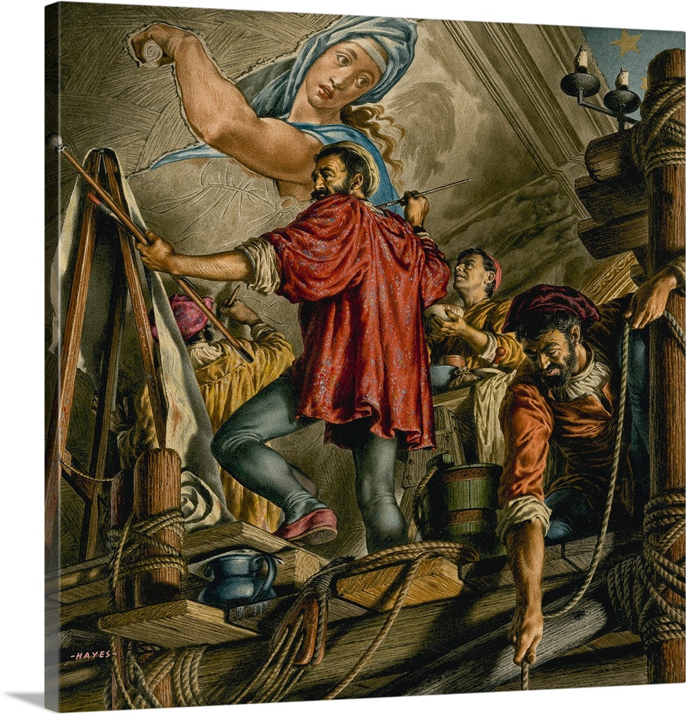 Michaelangelo Painting the Sistine Chapel.
