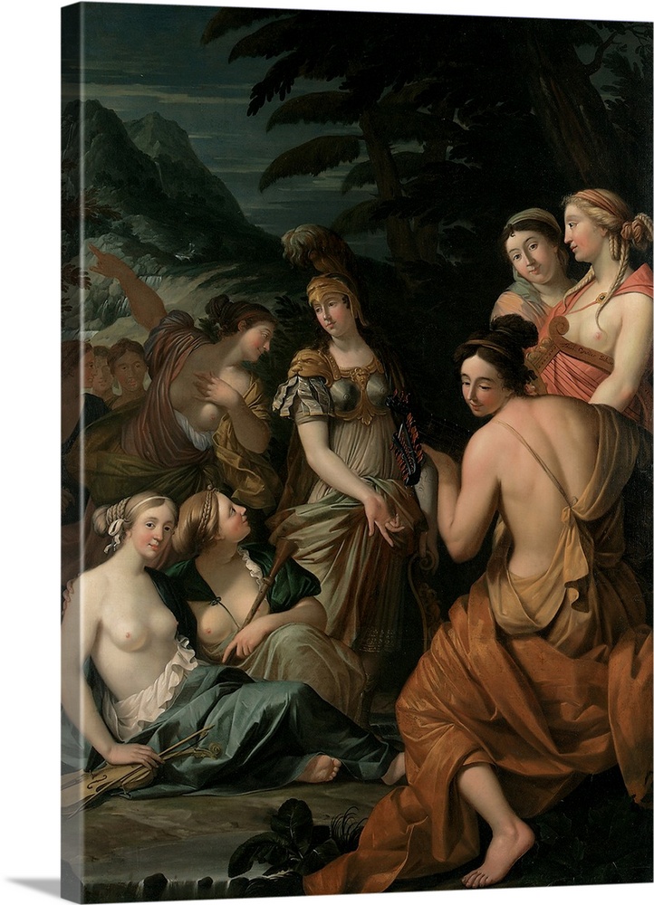 Minerva and the Muses on Mount Helicon, 1675 (originally oil on canvas) by Schuer, Theodorus van der (1634-1707)